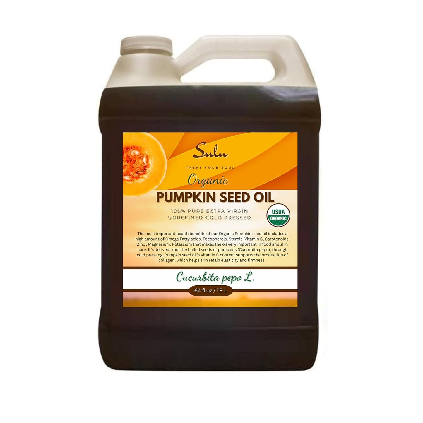 100% Pure Unrefined Virgin Pumpkin Seed Oil All Natural 4 lbs(64 fl.oz)