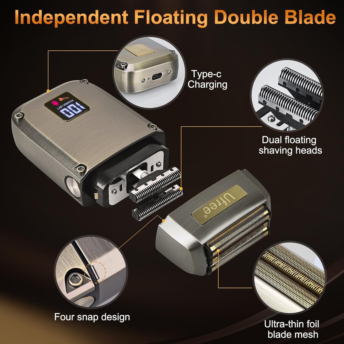 Ufree Beard Trimmer, Hair Clippers Mens Shaver Electric Razor, Hair Trimmer for Men Cordless Barber Clippers and Trimmers Set, Hair Cutting Kit for Men Grooming Gifts