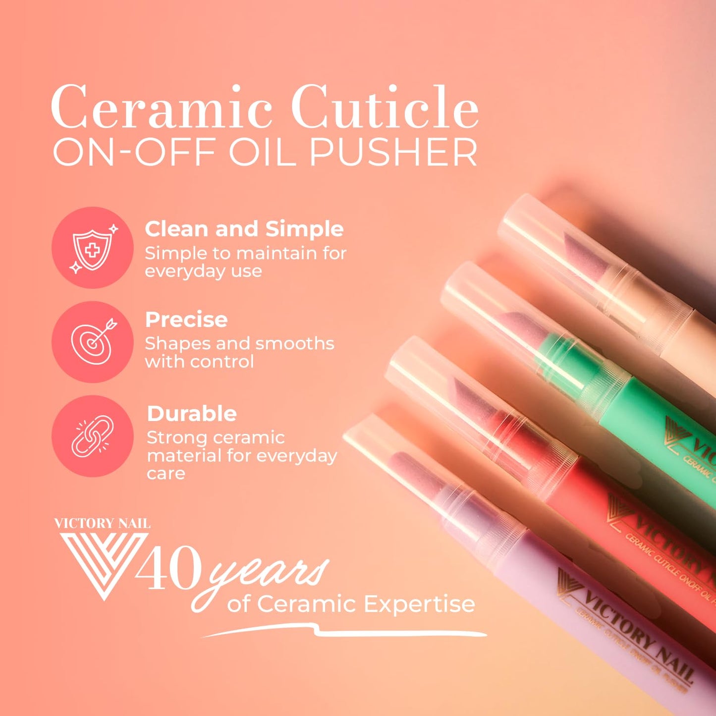 1PCS Ceramic Cuticle On/Off Oil Pusher Cuticle Pusher (Mint)