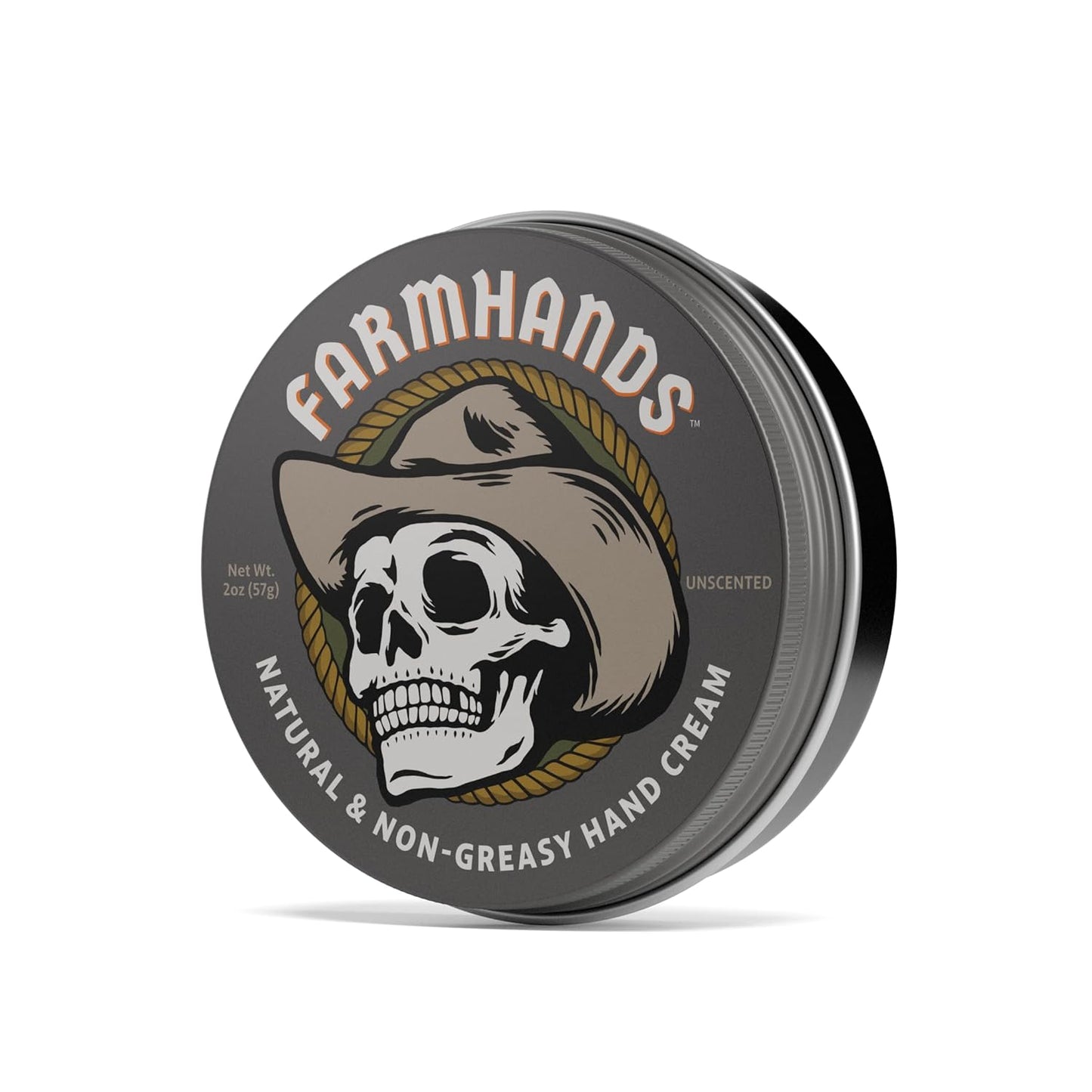 Farmhands Natural & Non-Greasy Hand Cream for Dry, Cracked Hands - No Added Fragrance, Fast-Absorbing with Clean & Organic Ingredients - Repairing Skincare - 2oz Tin