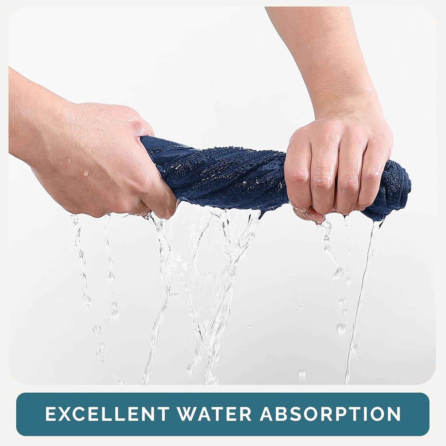 Casa Platino Washcloths Pack of 24 - Spa & Salon Quality - 100% Ring Spun Cotton Face Cloths - Soft & Ultra Absorbent Wash Cloth Set for Body, Beauty, Home, Gym - Fingertip Towels - 13"x13", Navy Blue