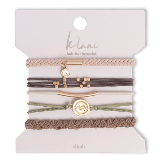 K'lani Hair Tie Bracelets for Women - Elastic Hair Bands That Double as Stylish Jewelry - Climb - Small