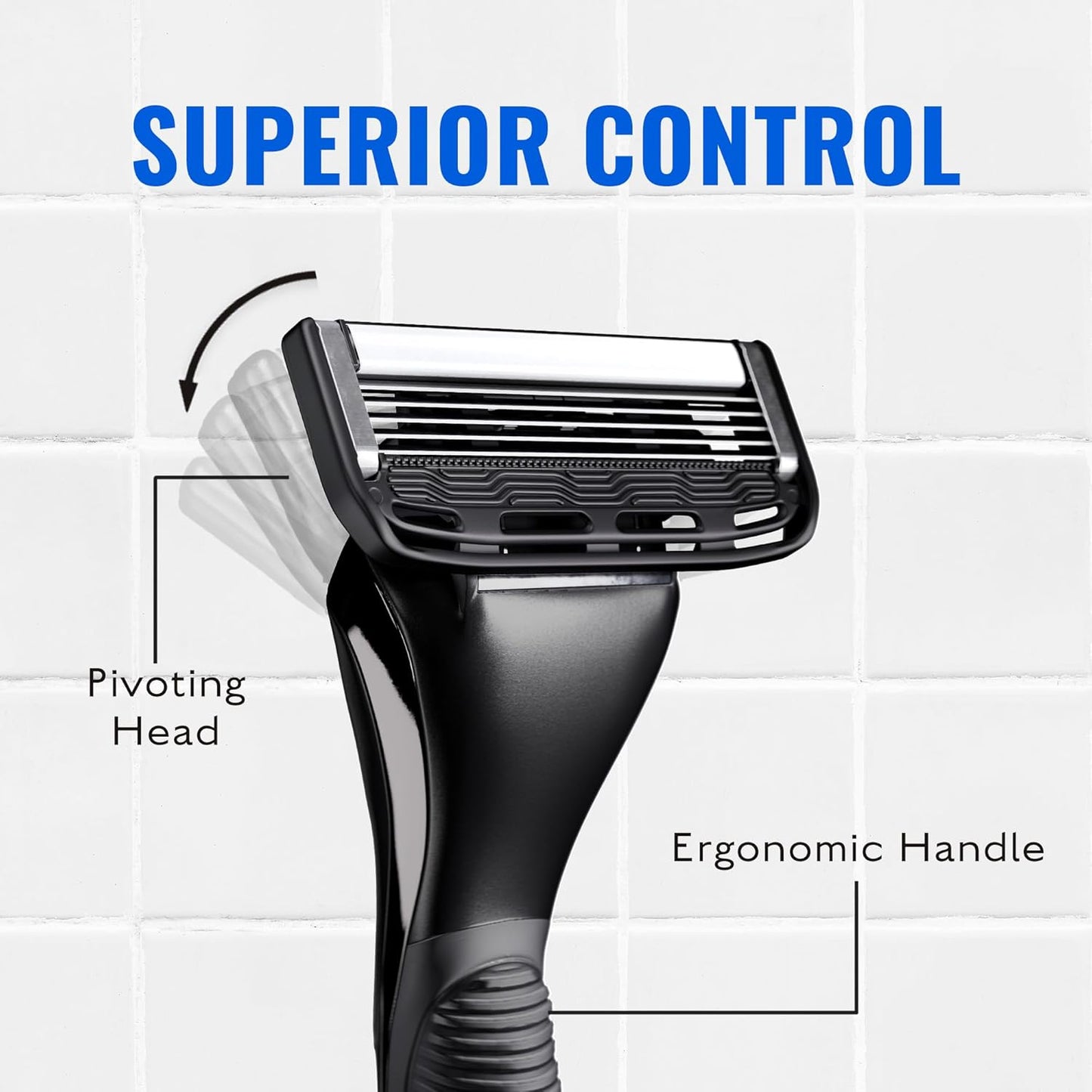 Jeremy's Razors for Men: Sprint 3 Blade Razor - Stainless Blades, Lubricating Strip, Precision Trimmer - Men's Shaving Essentials Kit, Travel Shaver Face Body Head Shavers (1 Razor 1 Cartridge)