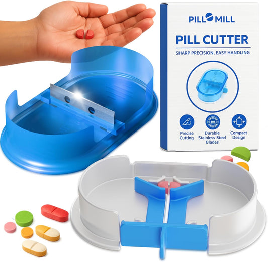 Pill Cutter by Pill Mill - Professional Splitter with Centering Device, Cutter & Splitter for Small & Tiny Pills, Cortador de Pastillas para Medicina