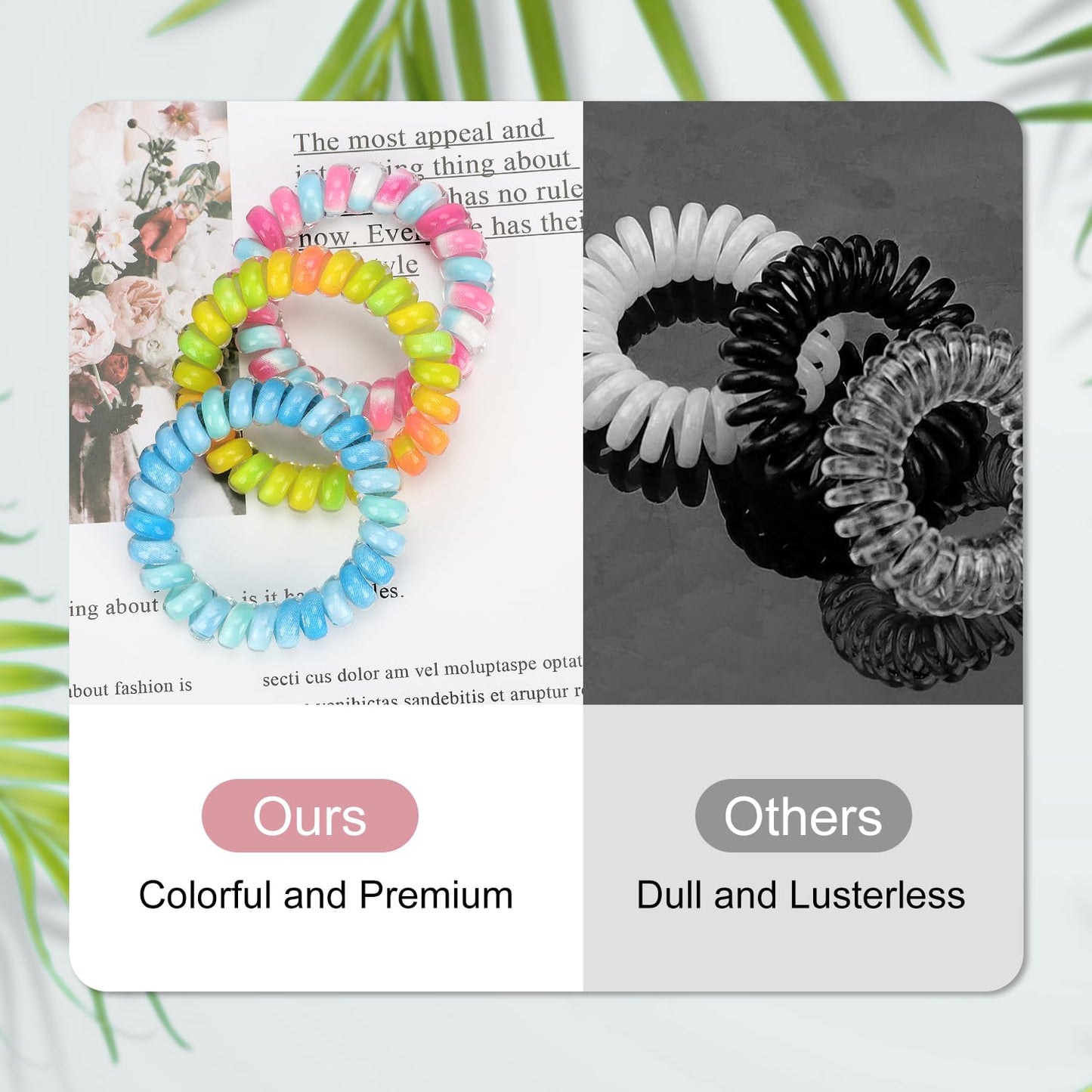 JessLab Spiral Hair Ties for Women, 10-Pack Traceless No-Damage Ponytail Holders, Coils Hair Bands for Girls, Assorted Colors