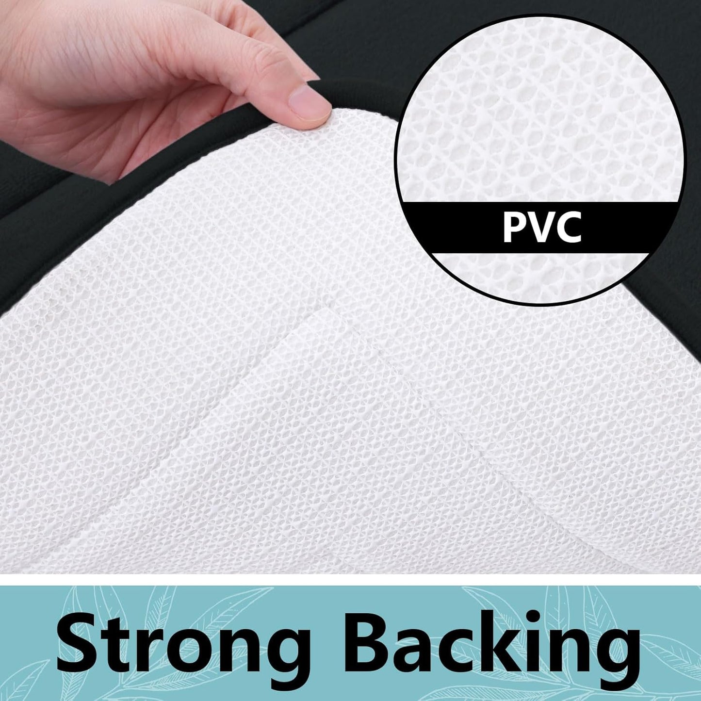 Arotive Memory Foam Bathroom Rug Mat 47x17, Ultra Soft and Absorbent Bath Mat, Machine Wash Dry, Comfortable Bath Rug Carpet for Bathroom Floor, Tub and Shower, Black