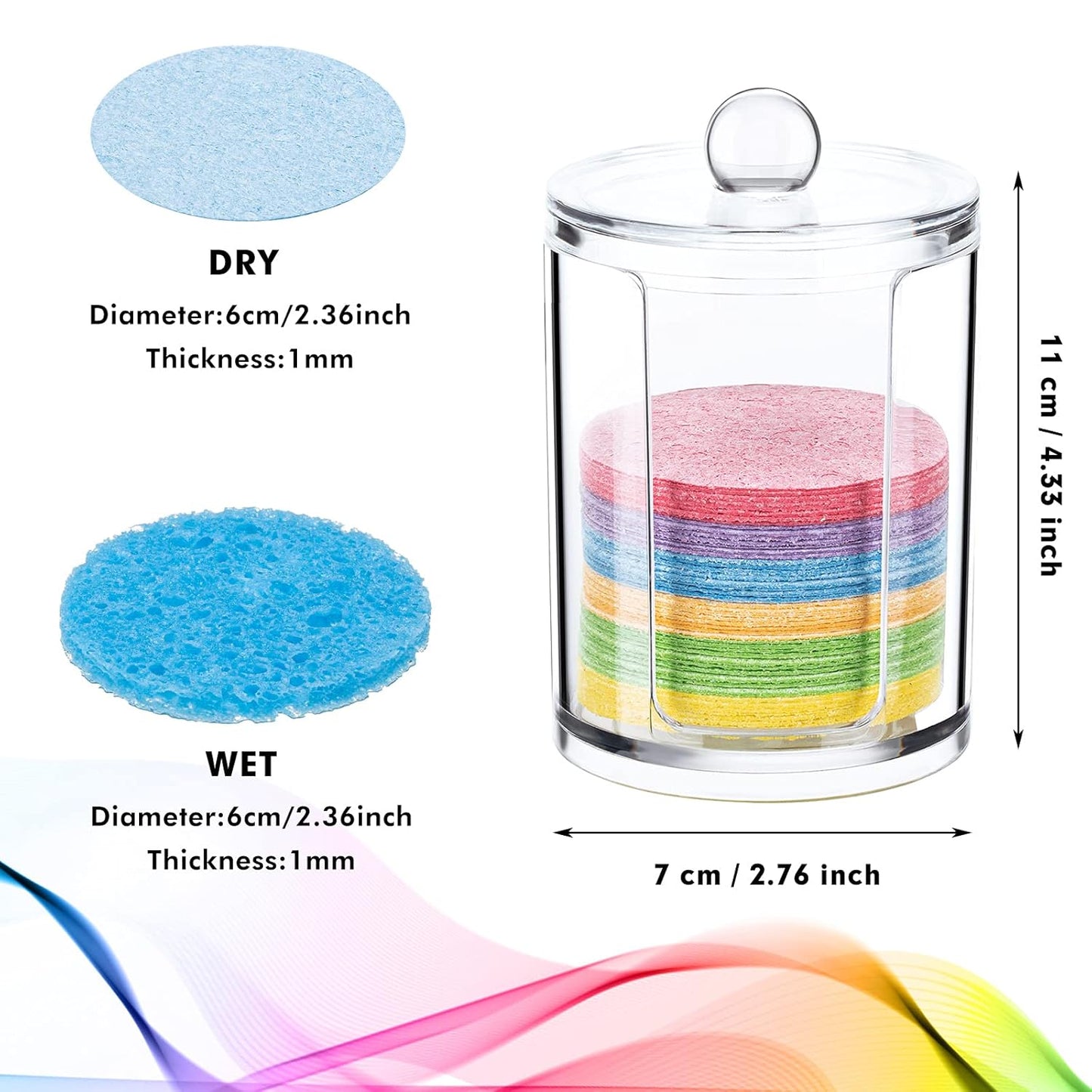 50 Pcs Compressed Facial Sponges Facial Makeup Natural Cosmetic Spa Sponges for Women Cleansing, Exfoliating Mask, Makeup Removal, Dead Skin, and Dirt, Travel Essentials(Multi-Color)