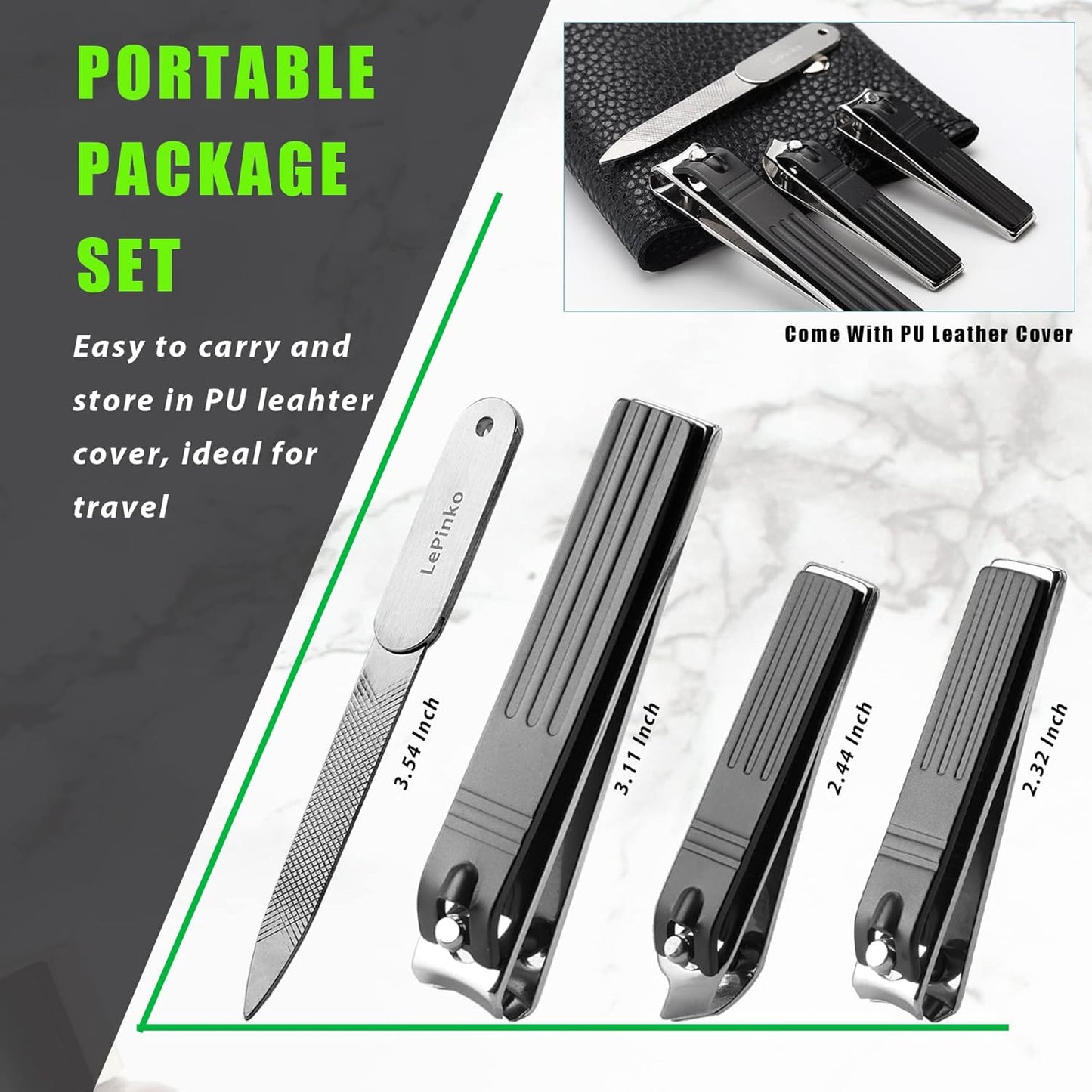 Heavy Duty Podiatrist Toenail Clippers for Thick and Ingrown Nails, Toe Nail Clippers Sets for Men Women Seniors, Stainless Steel 4PCS