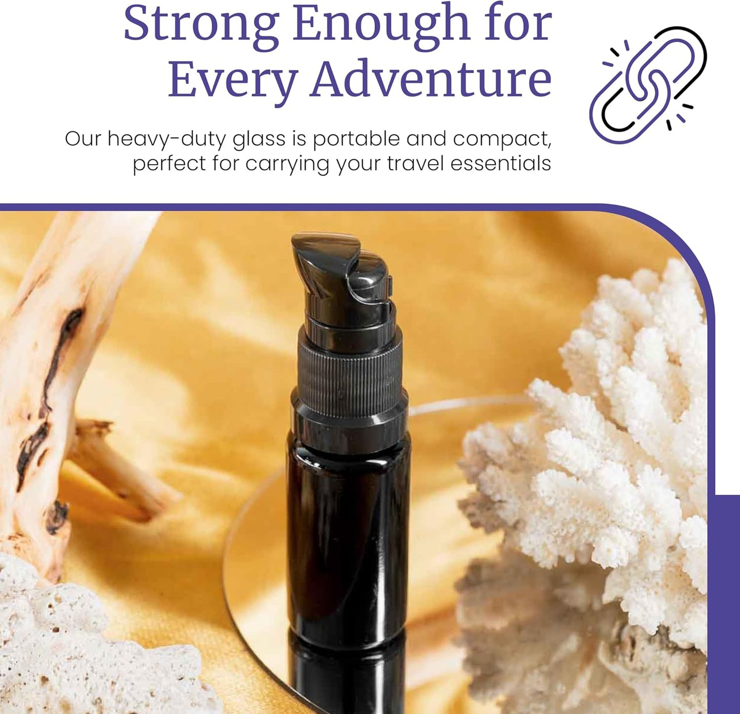 Infinity Jars 10 Ml (0.34 fl oz) Refillable Ultraviolet Black Glass Pump Bottles Leak-Proof Travel Containers for Toner, Sanitizer, Beard Oil, Hair Serum, Essential Oils