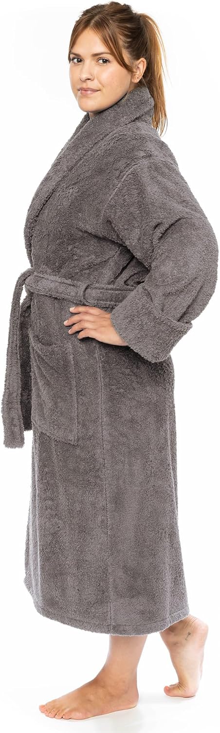 Classic Turkish Towels CTT Premium 100% Turkish Cotton Terry Cloth Bath Robe for Women & Men, Soft & Plush Long Unisex Robe