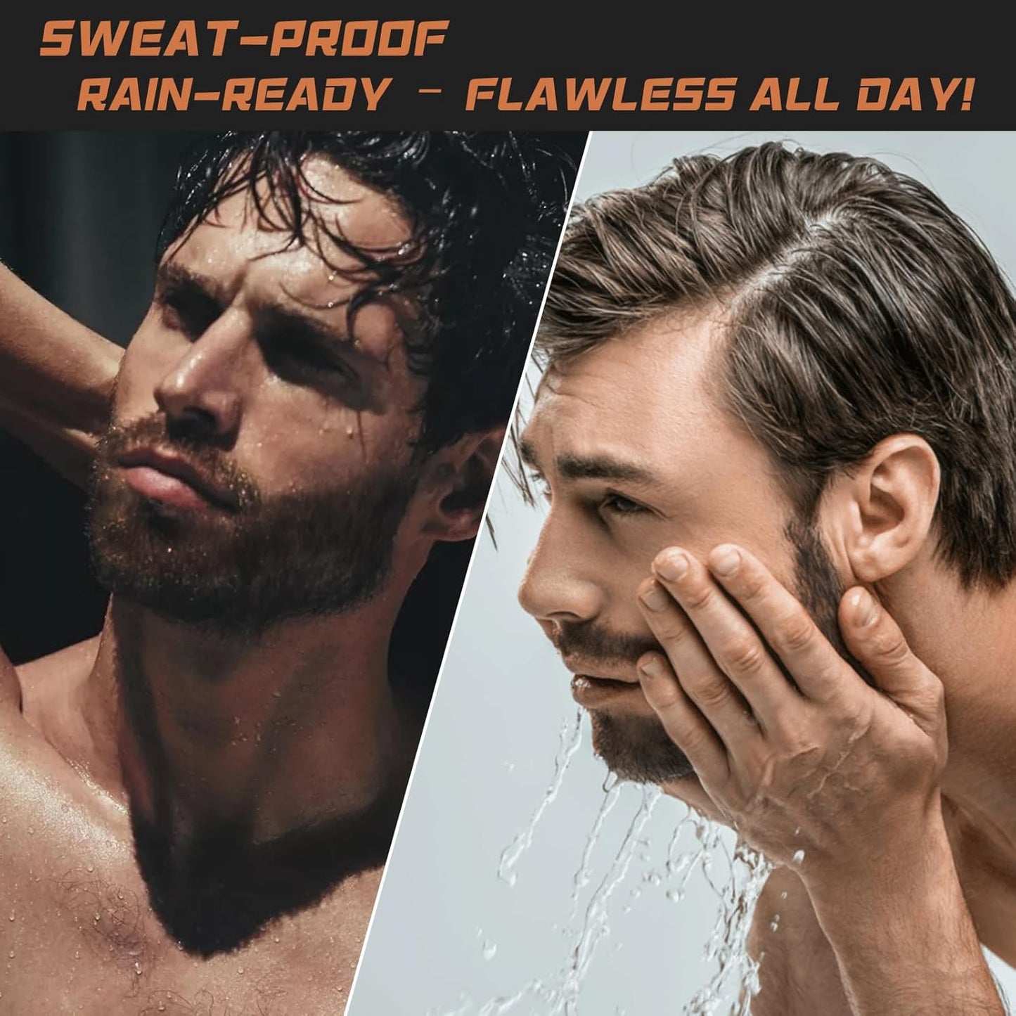 2pc Dual-Ended Beard Pencils: Spiral Brush & Wax for Precise Styling, Shaping - Natural Look for Beard, Mustache & Brows