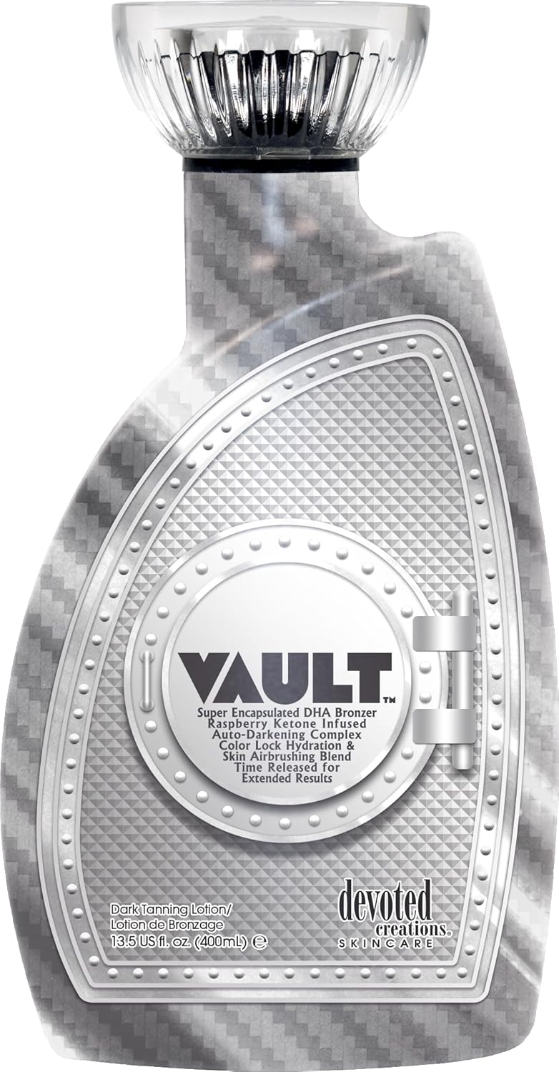 Devoted Creations Vault - Super Encapsulated DHA Bronzer Color Lock Hydration & Skin Airbrushing Blend, Time Released for Extended Results Dark Tanning Lotion