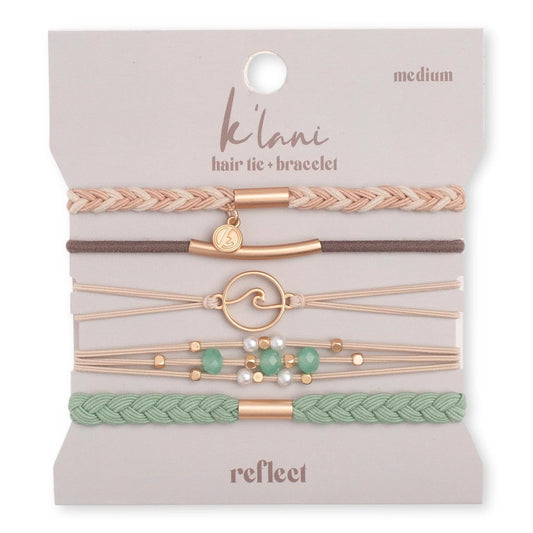 K'lani Reflect Bracelets for Women – Elastic Bracelets and Boho Hair Ties – Cute Hair Ties for Women and Hair Tie Accessories – Stylish Bracelets Boho Style for Hair and Wrist – Set of 5 (Small)
