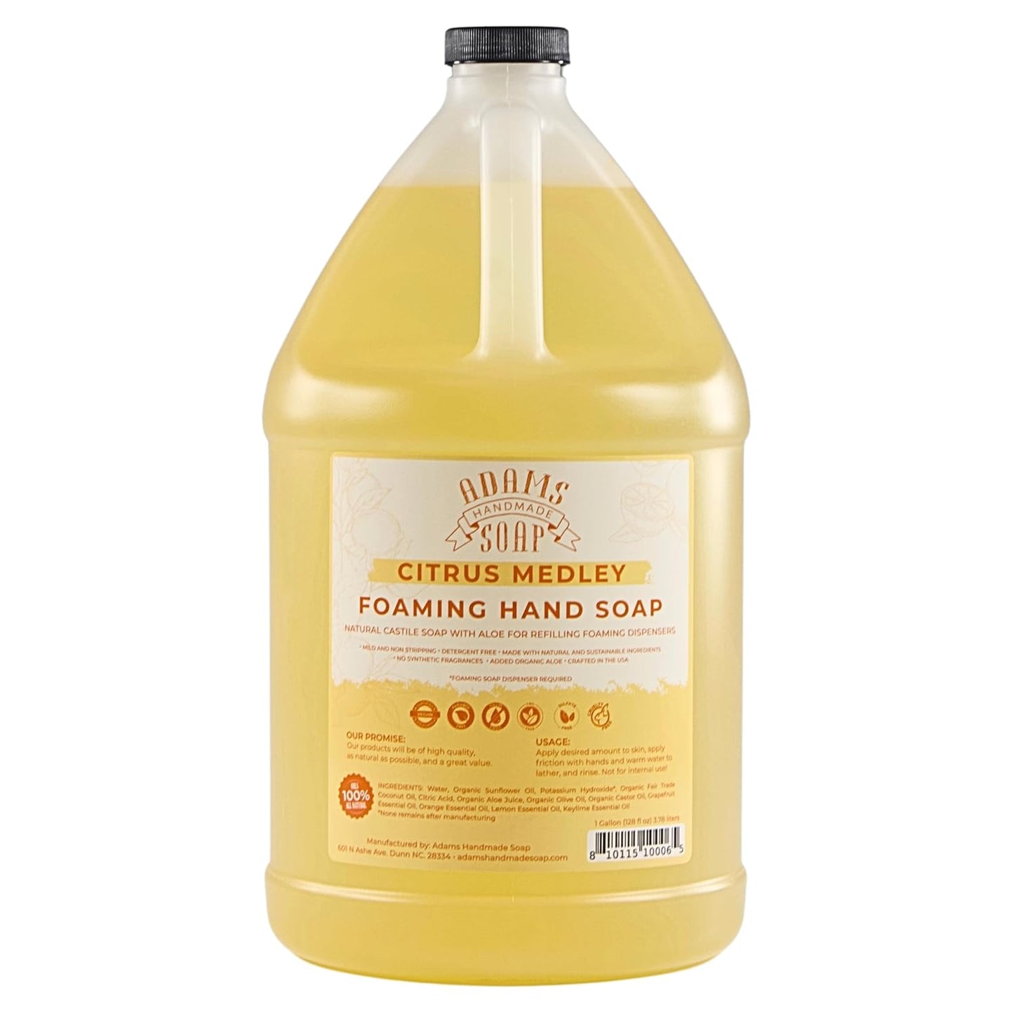 Adams Handmade Soap Liquid Foaming Soap 1 Gal - Citrus Medley