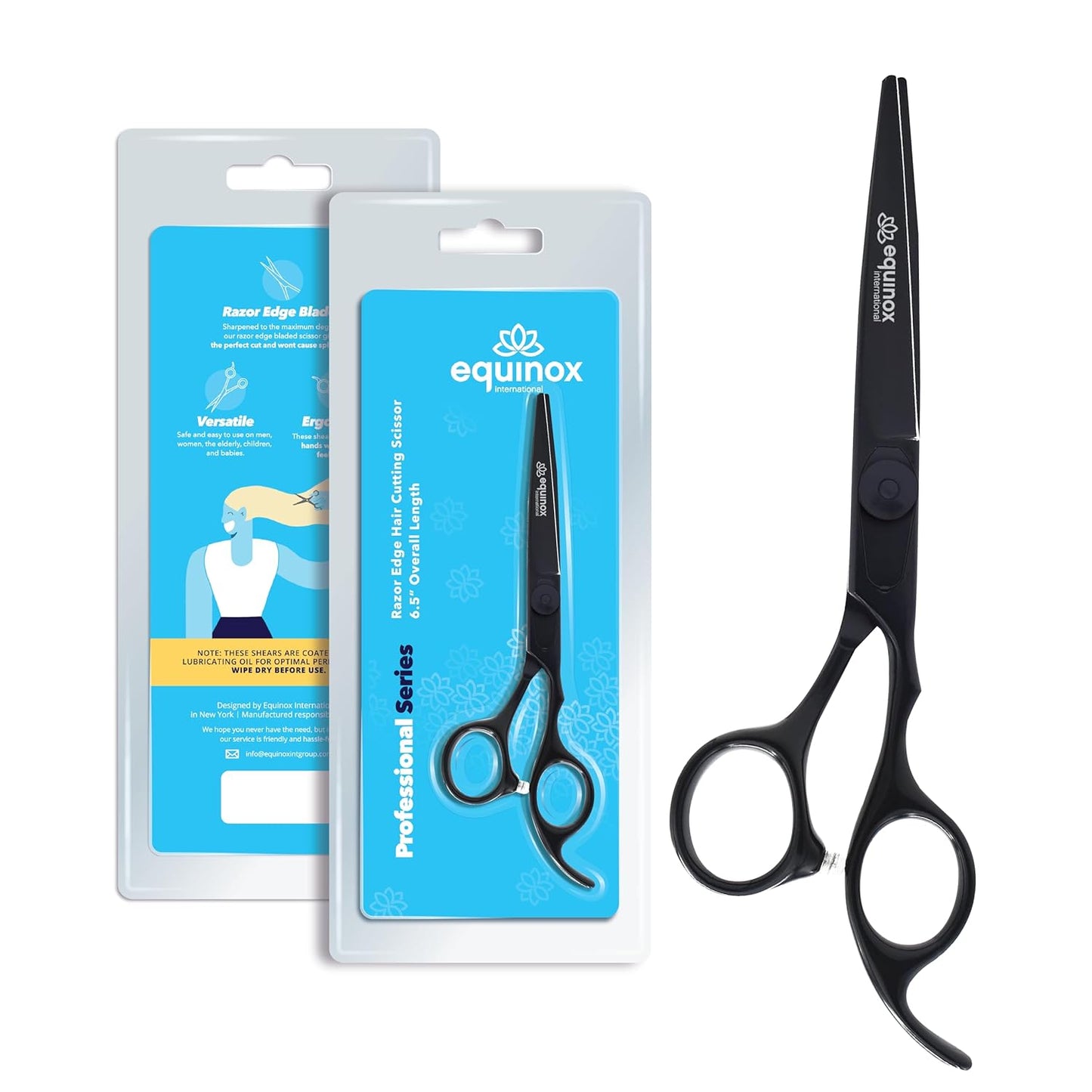 Equinox Razor Edge Series Professional Hair Scissors - 6.5� Premium Japanese Stainless Steel Hair Cutting Scissors, Hair Shears, Hair Razors for Hair Cutting, Barber Accessories & Hair Salon Supplies
