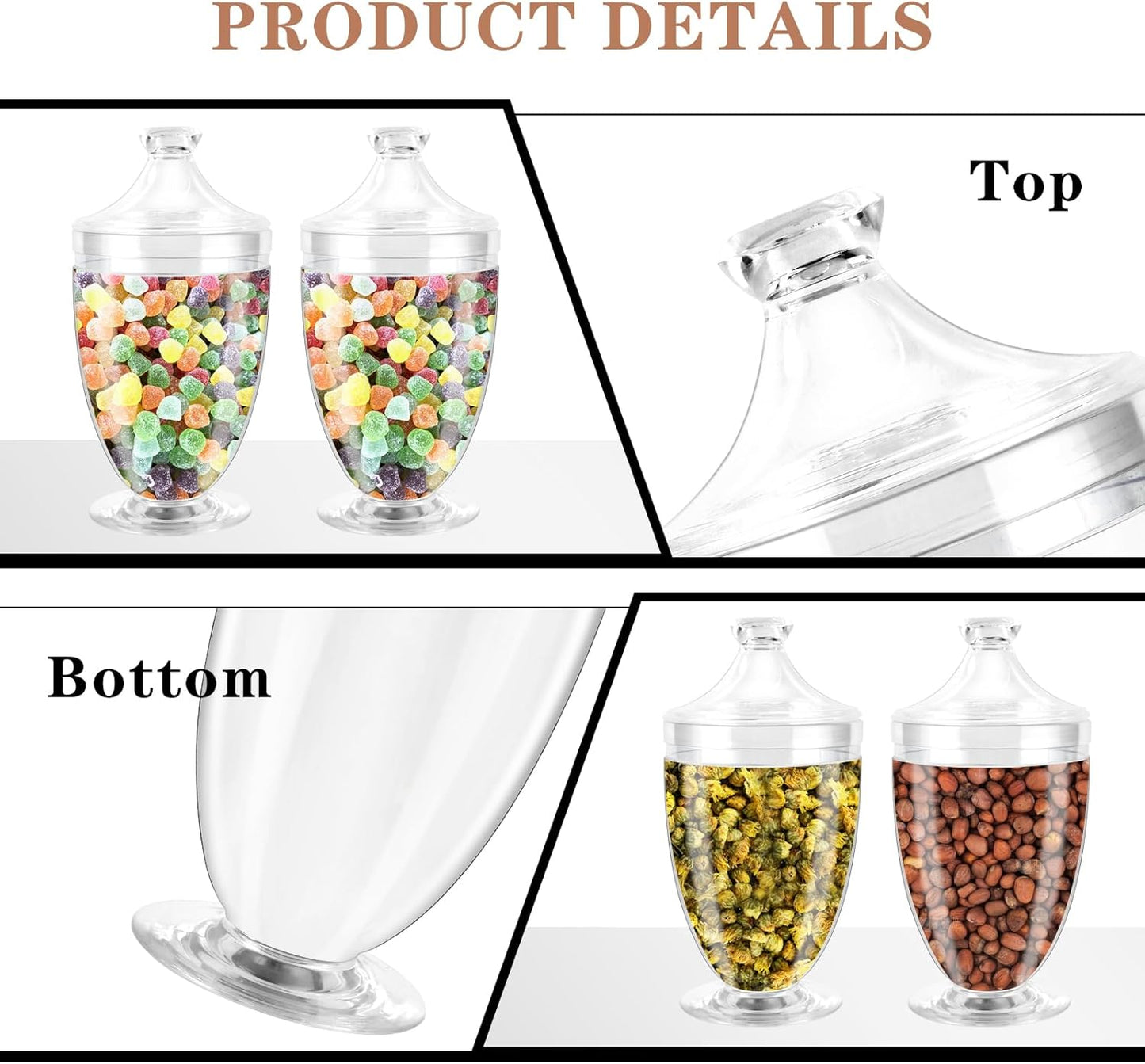 1000ML/33OZ Bath Salt Jar with Lid and Spoon Bath Salt Container Acrylic Salt Canister for Salt Sugar Cereal 4.8 * 9 Inch