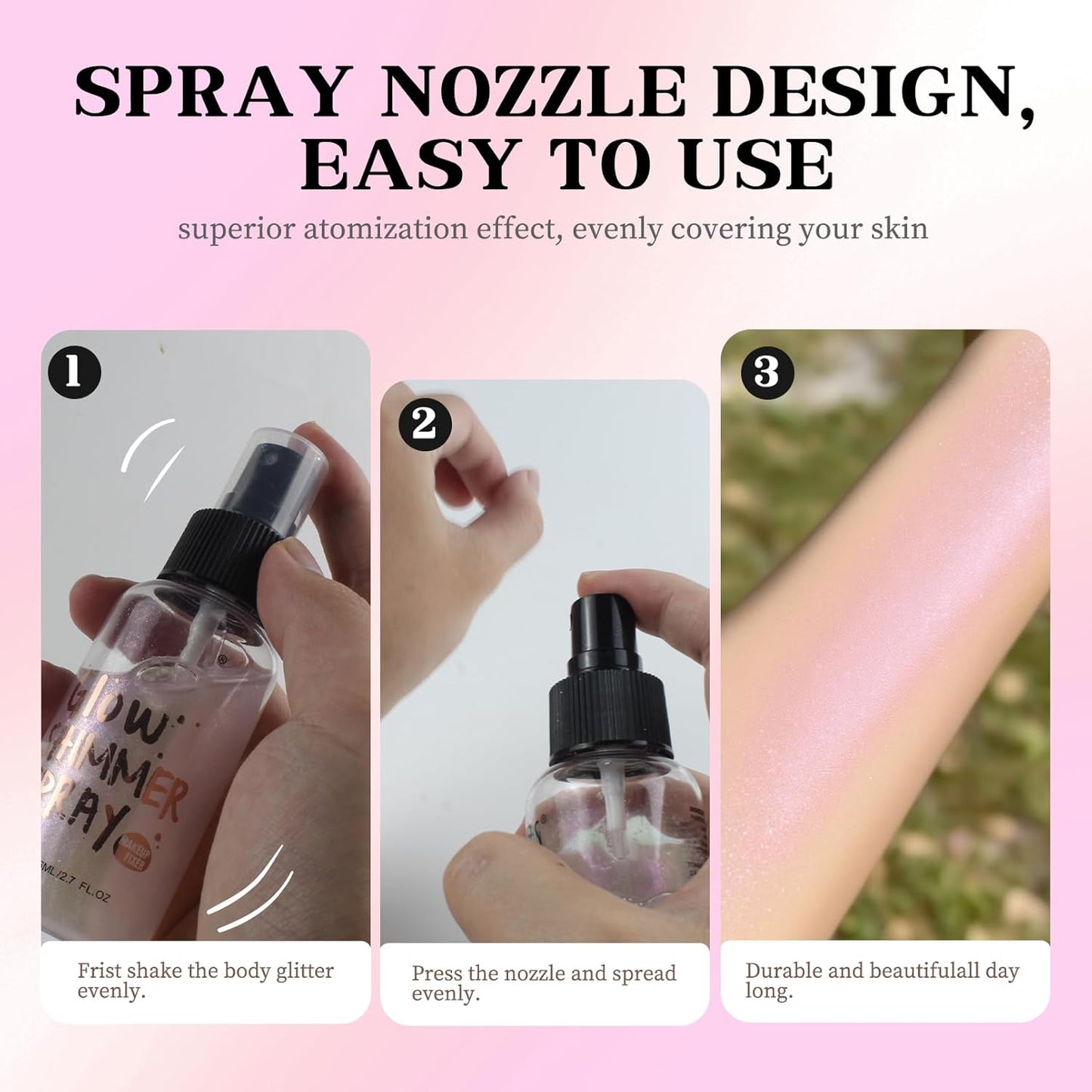 Glitter Spray for Hair and Body, Glitter Body Spray, Quick-Drying Waterproofing, Suitable for Festival Rave