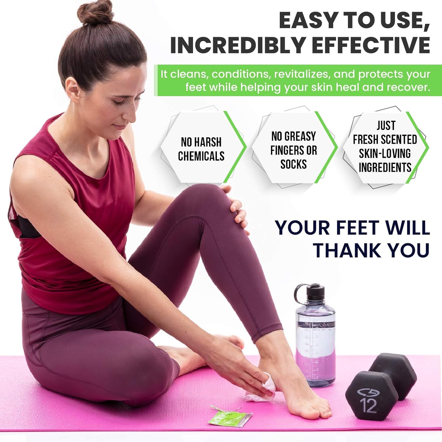 Athlete’s Foot Wipes (60 Count), Ringworm Treatment for Humans, Jock Itch Treatment: Tolnaftate 1% Antifungal Prevents, Relieves: Itching, Burning, Smelly Feet. Clinically Proven, Alcohol-Free