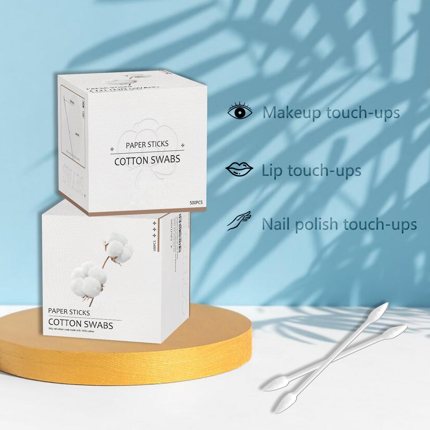 Pointed Tip Cotton Swabs,1000 count Cotton Buds,Double Precision Tips with Paper Stick for Personal Care and Makeup