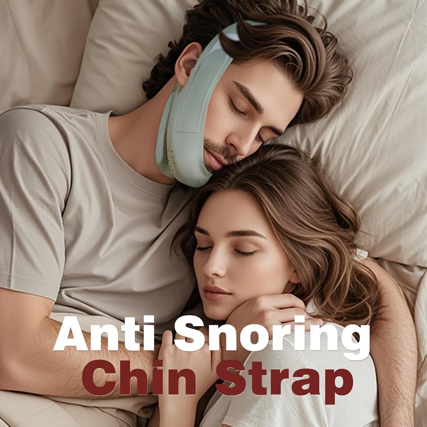 2-Pack Unisex Chin Strap for Snoring | Adjustable, Breathable & Skin-Friendly, Universal Fit Anti-Snore Set for Couples & Sleepers