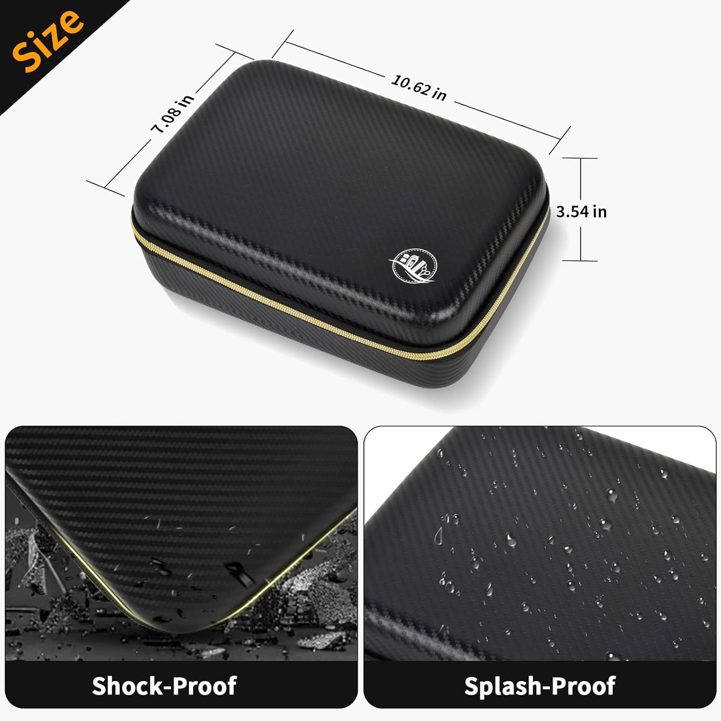 Boobowl Barber Accessories Bag for Clippers and Supplies, Mens Hair Trimmers Box, Portable Clipper Storage Holder for Hair Cutting, Guard Grooming Kit and Barbers Supplies (Bag Only)-Dark Black