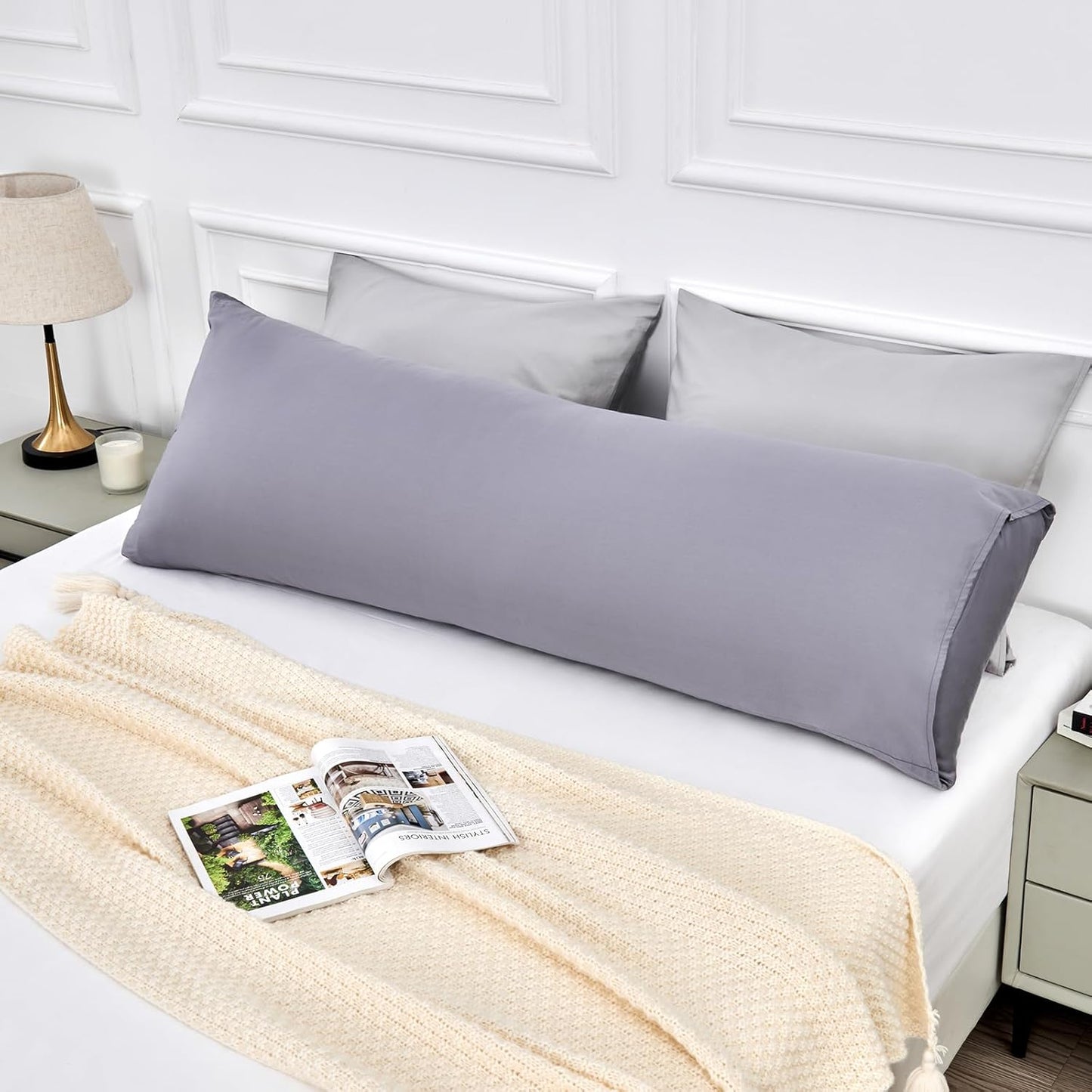 Warmstar Cotton Body Pillow Cover 1 Pack, 600 Thread Count Body Pillow case 20"x54", Long Body Pillow Case Cover Soft Breathable with Envelope Closure,Mustard Yellow