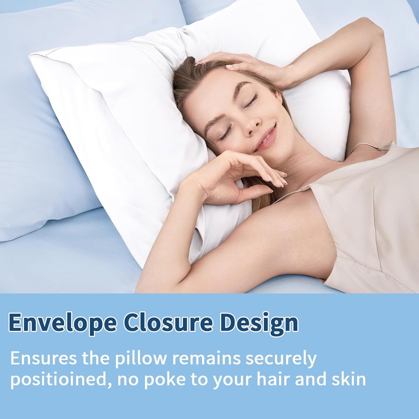 Cooling Pillow Cases 2 Pack for Hot Sleepers and Night Sweats, Ice Cool Pillow Covers King Size Set of 2 for Hair Skin Reduces Wrinkles & Frizz Softer Than Silk Pillow Cases, Envelope Closure, White