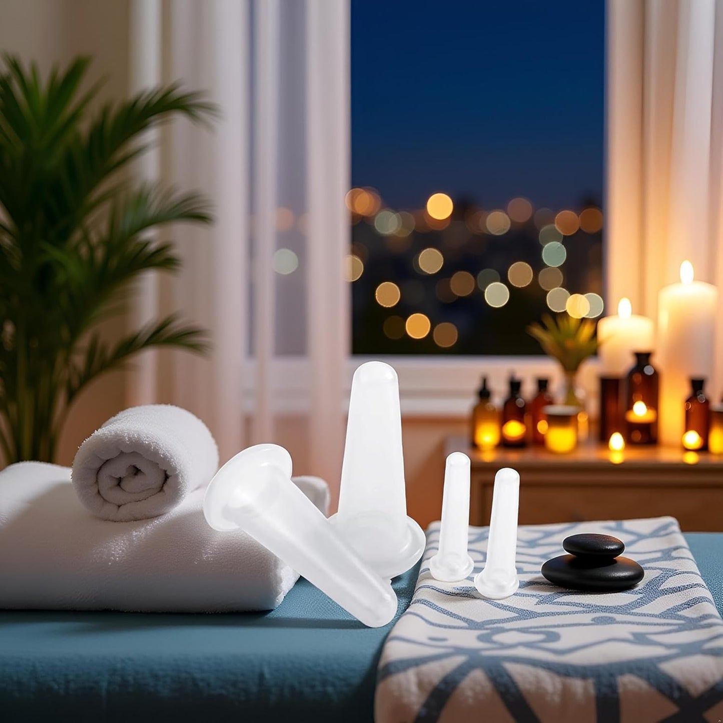 4Pcs Transparent Massage Cupping Set Silicone Mini Facial Cups Face Massager Helper Skin Care Neck Back Eyes Massaging Cup Safe to Use, Don't Worry About Burns Health Care Products