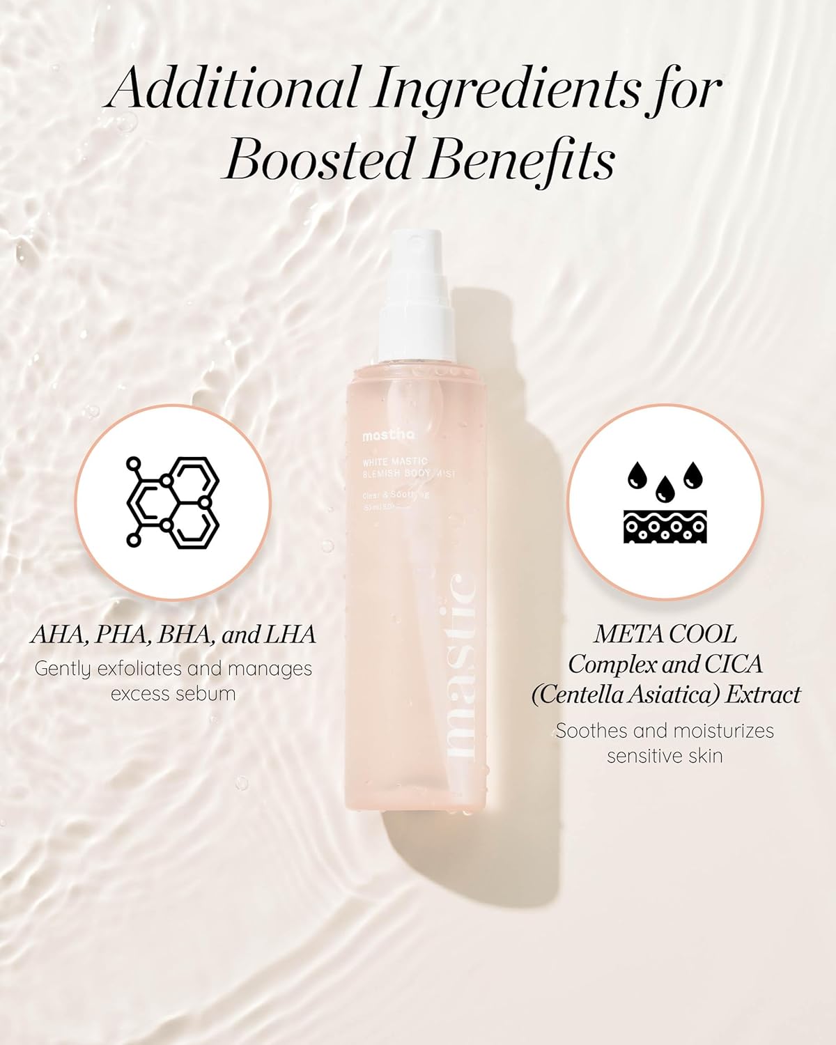 MASTINA White Mastic Cooling Body Mist (5.1fl oz), Hydrating & Brightening Body Spray with Fermented Mastic, Soothing Treatment for Sensitive or Sun-Exposed Skin, Korean Body Skincare