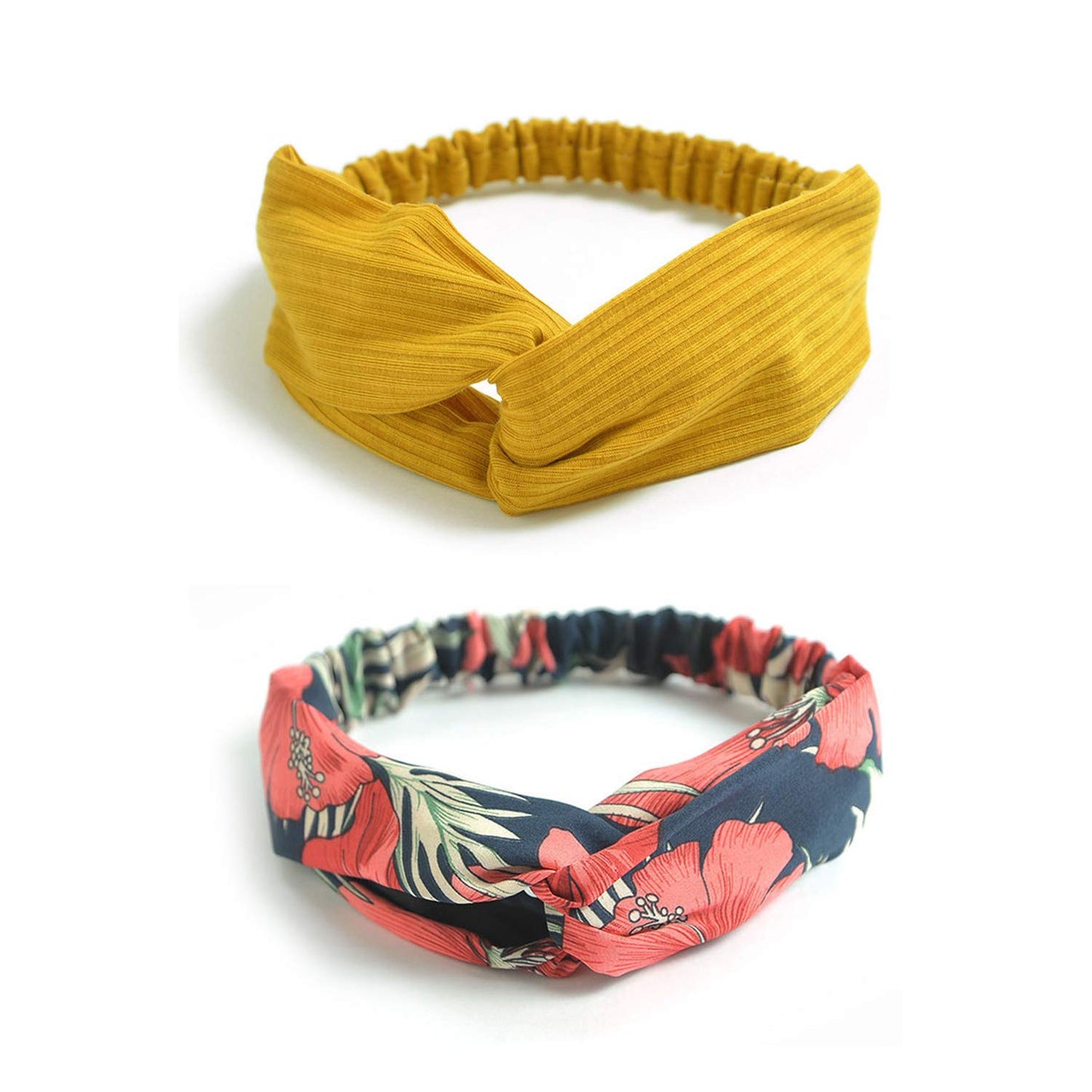 DRESHOW 10 Pack Boho Headbands for Women Girls Criss Cross Elastic Hair Band Twisted Head Wrap Floral Hair Accessories