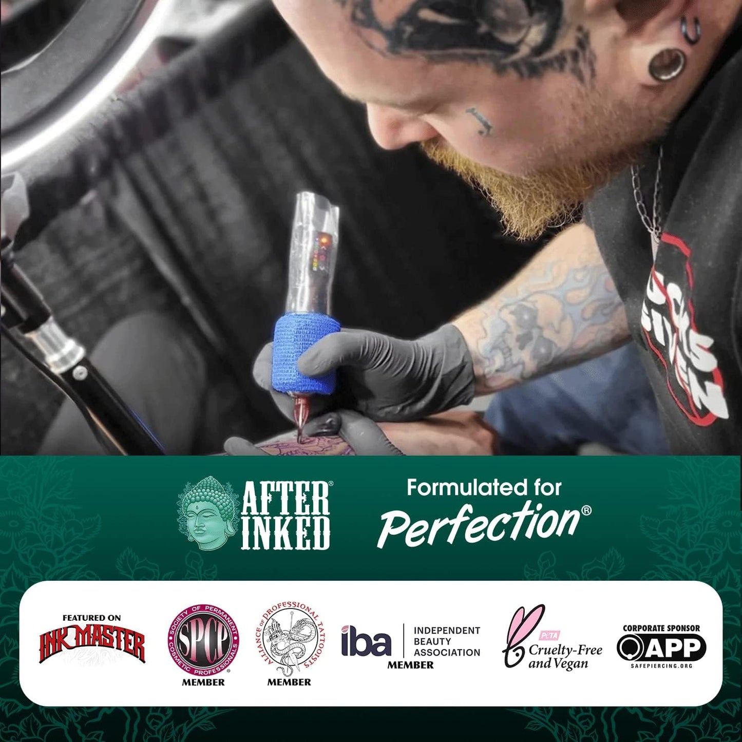 After Inked Tattoo Aftercare Lotion – Moisturizing Balm for Inked Skin, As Seen on INK MASTER – Hydrating Cream with Grape Seed Oil, Skin Nourishment & Daily Maintenance– 3 Fluid oz Tube (12-Pack)