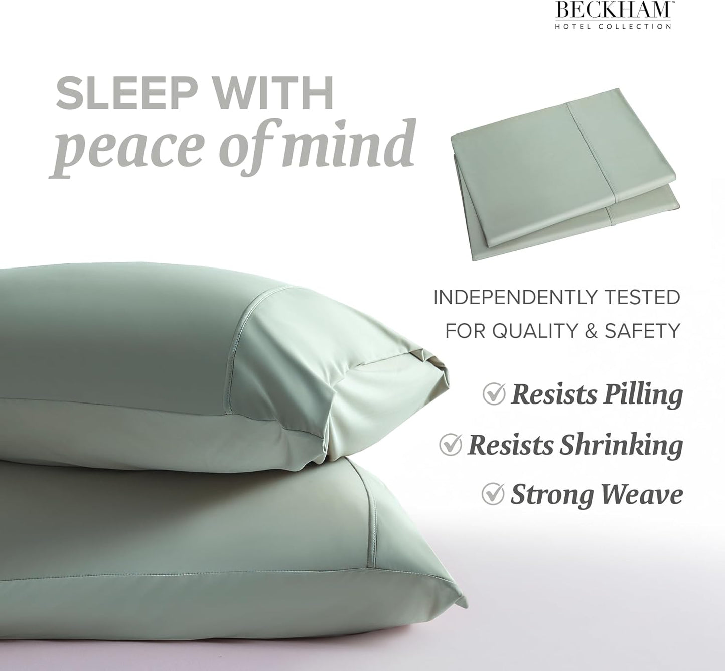 Beckham Hotel Collection Cooling Pillowcases for Hot Sleepers, King Size Set of 2, Cool Bedding, Envelop Closure, Silky Soft, Breathable, Moisture-Wicking, Gray