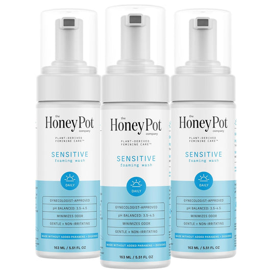 The Honey Pot Company - Sensitive Feminine Wash - Herbal Infused - PH Balanced Plant Based Natural Hygiene Products - 5.51 Fluid Oz (Pack 3)