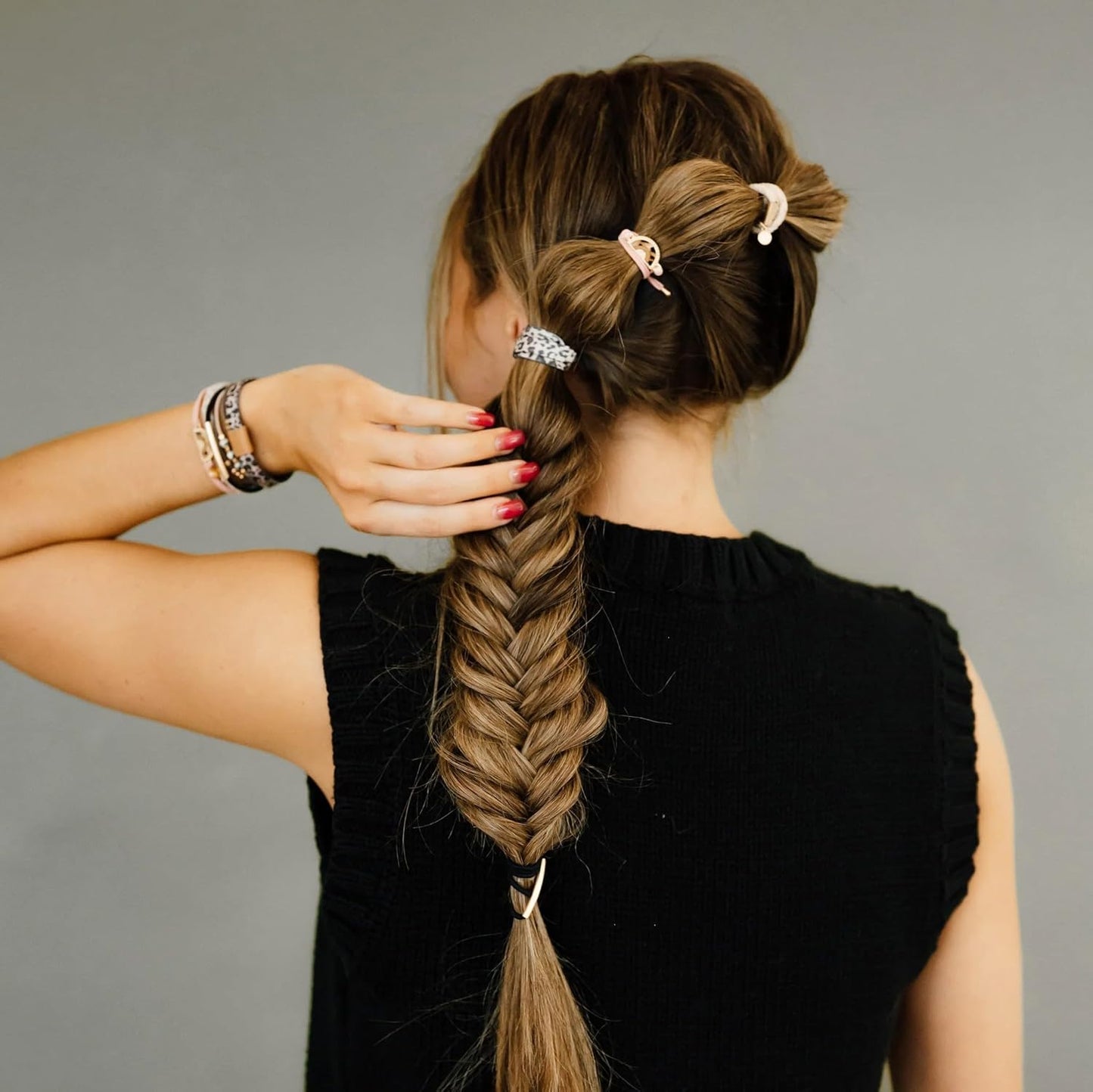 K'lani Wild Bracelets for Women – Elastic Bracelets and Boho Hair Ties – Cute Hair Ties for Women and Hair Tie Accessories – Stylish Bracelets Boho Style for Hair and Wrist – Set of 5 (Small)