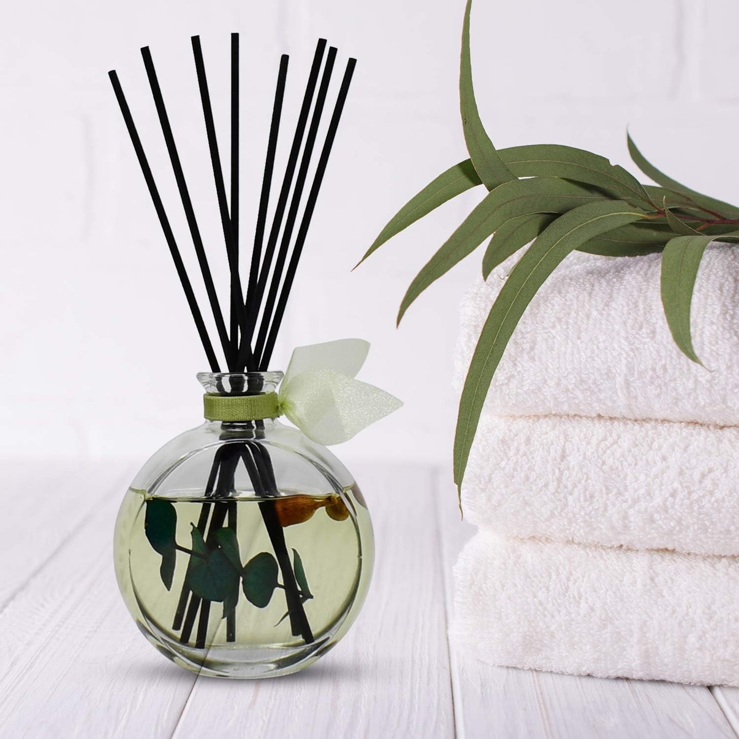 LOVSPA Reed Diffuser Set, Unwind Eucalyptus & Mint Scented Oil Diffuser with Sticks, Home Fragrance Accessories for Bathroom Shelf Decor, Aroma Diffusers for Home or Office Desk, USA Made