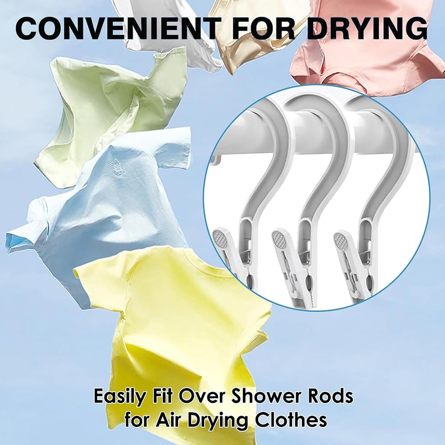 24pcs Laundry Hooks Clip Plastic Clothes Hangers Pins Super Strong Hanger Clips for Bathroom Travel Portable,Multicolor