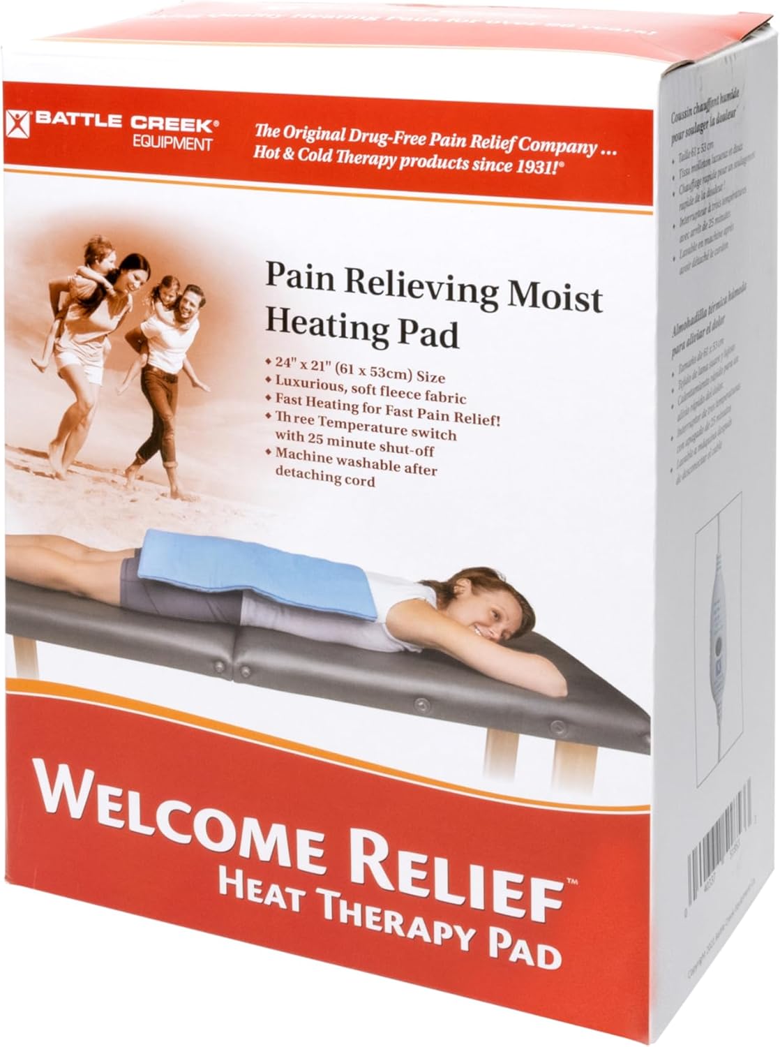 Thermophore Battle Creek Welcome Relief Moist or Dry Heating Pad, 21" X 24", Washable, Fast-Heating