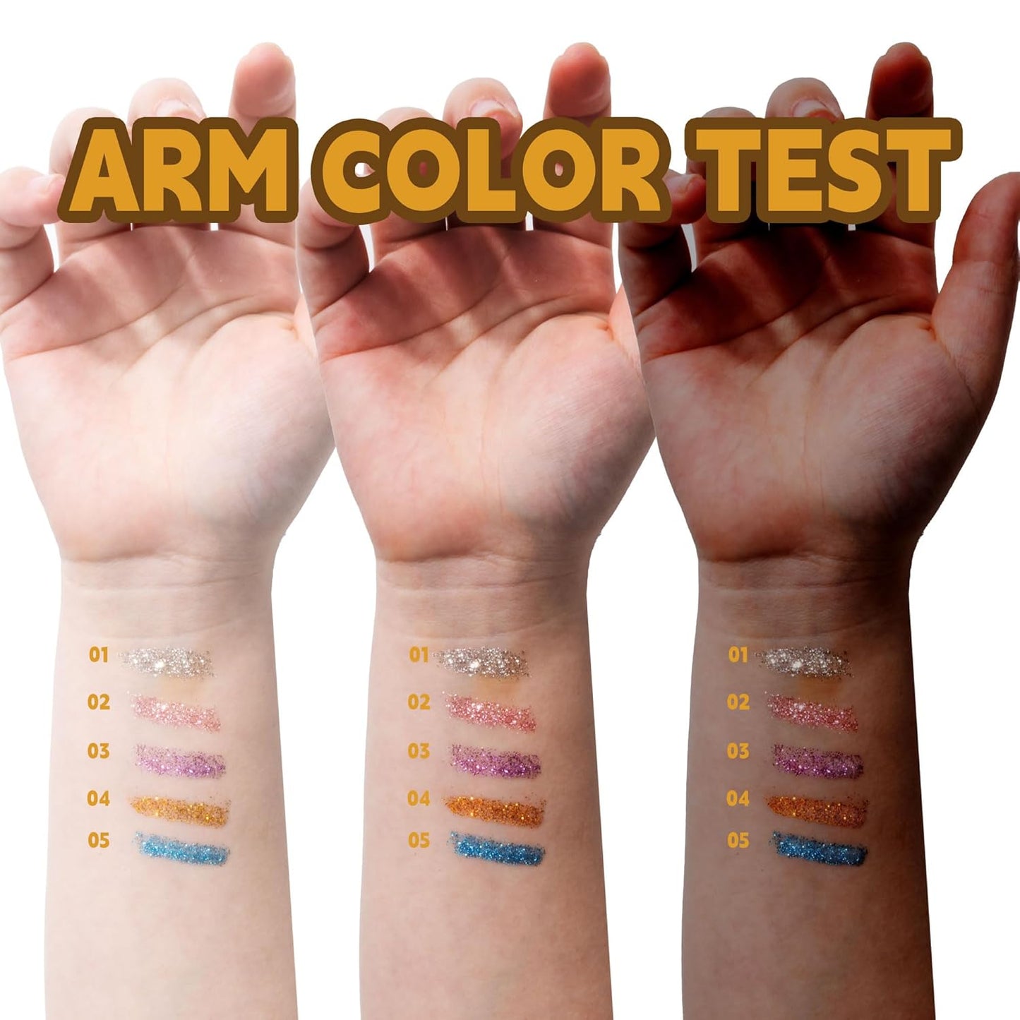 Glitter Colored Mascara, 5 Colors Diamond Effect Sparkle Mascara Set, Waterproof, Long Lasting Smudgeproof Voluminous Curling Colorful Eyelashes Party Wedding Music Festival Eyes Makeup