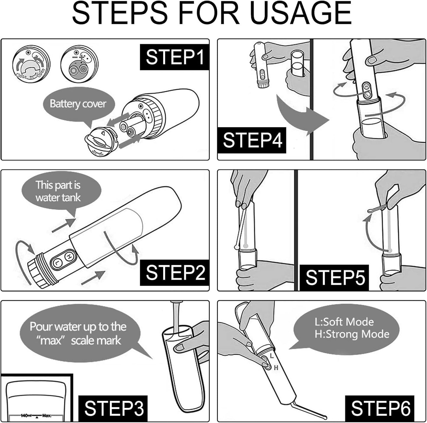 Portable Bidet - Mini Foldable Handheld Personal Travel Bidet with 2 Pressure Options Electric Sprayer Toilet for Personal Hygiene Cleaning/Soothing Postpartum Care/Perineal & Hemmoroid Treatment