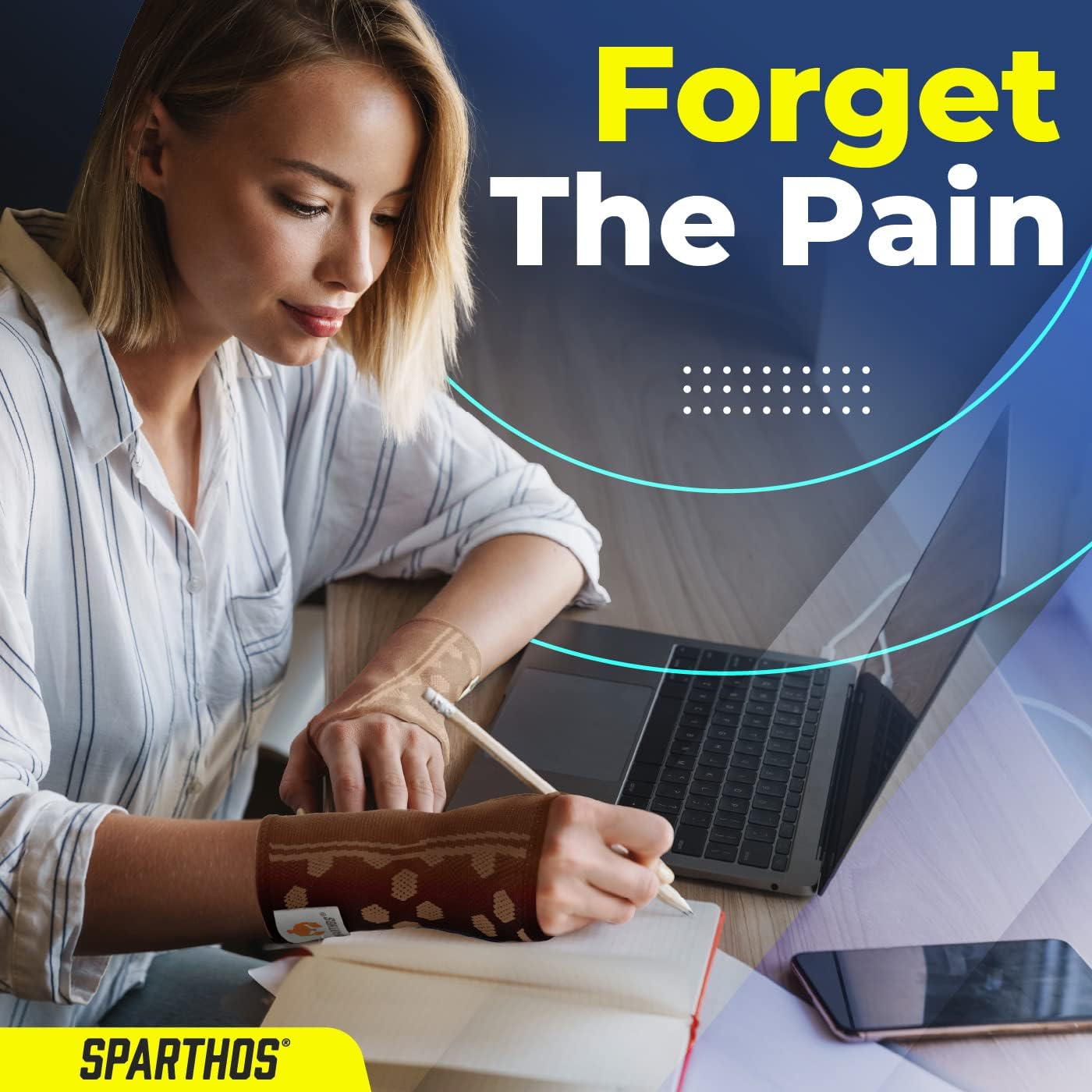 Sparthos Wrist Support Sleeves (Pair) – Medical Compression for Carpal Tunnel and Wrist Pain Relief – Wrist Brace for Men and Women – Made from Innovative Breathable Elastic Blend