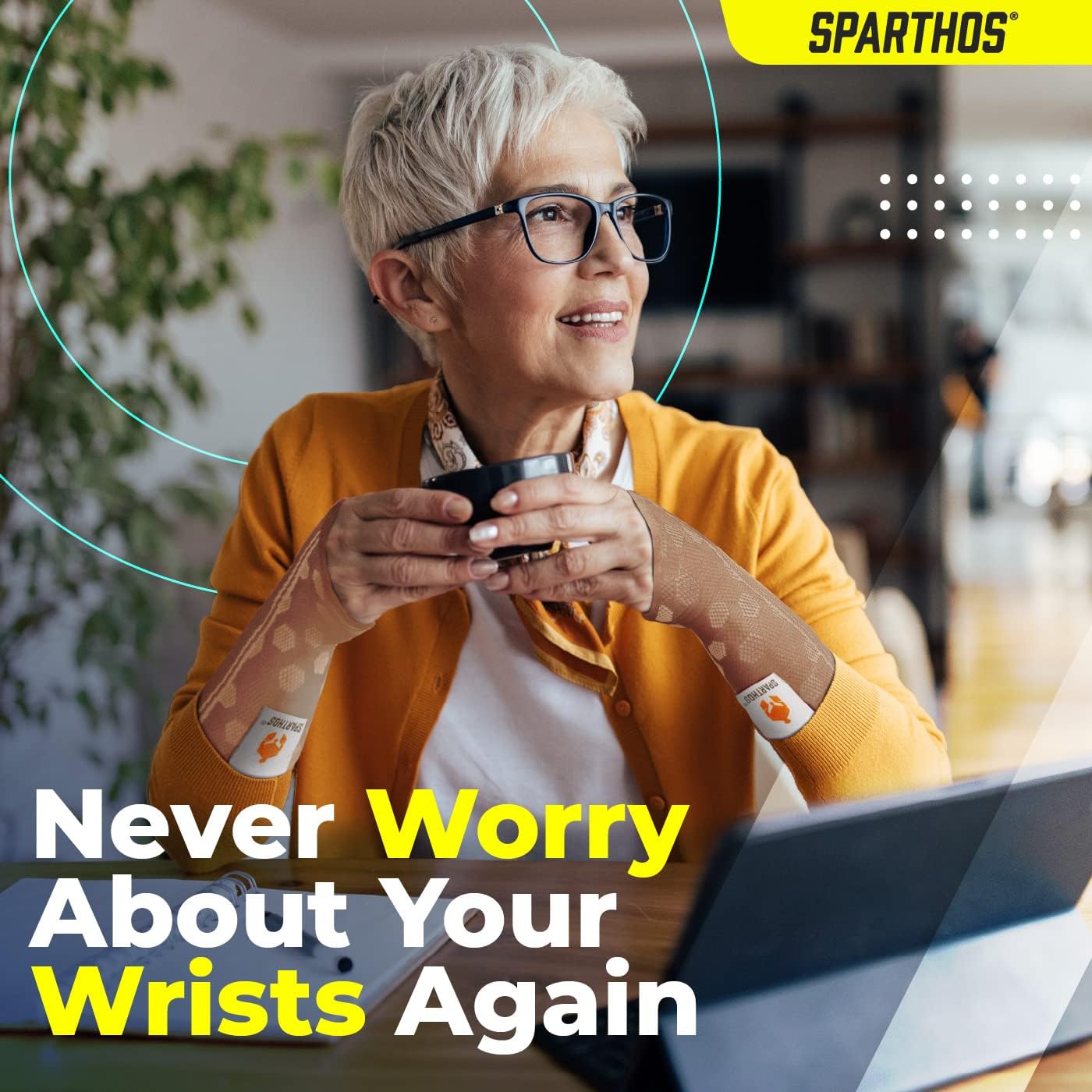 Sparthos Wrist Support Sleeves (Pair) – Medical Compression for Carpal Tunnel and Wrist Pain Relief – Wrist Brace for Men and Women – Made from Innovative Breathable Elastic Blend
