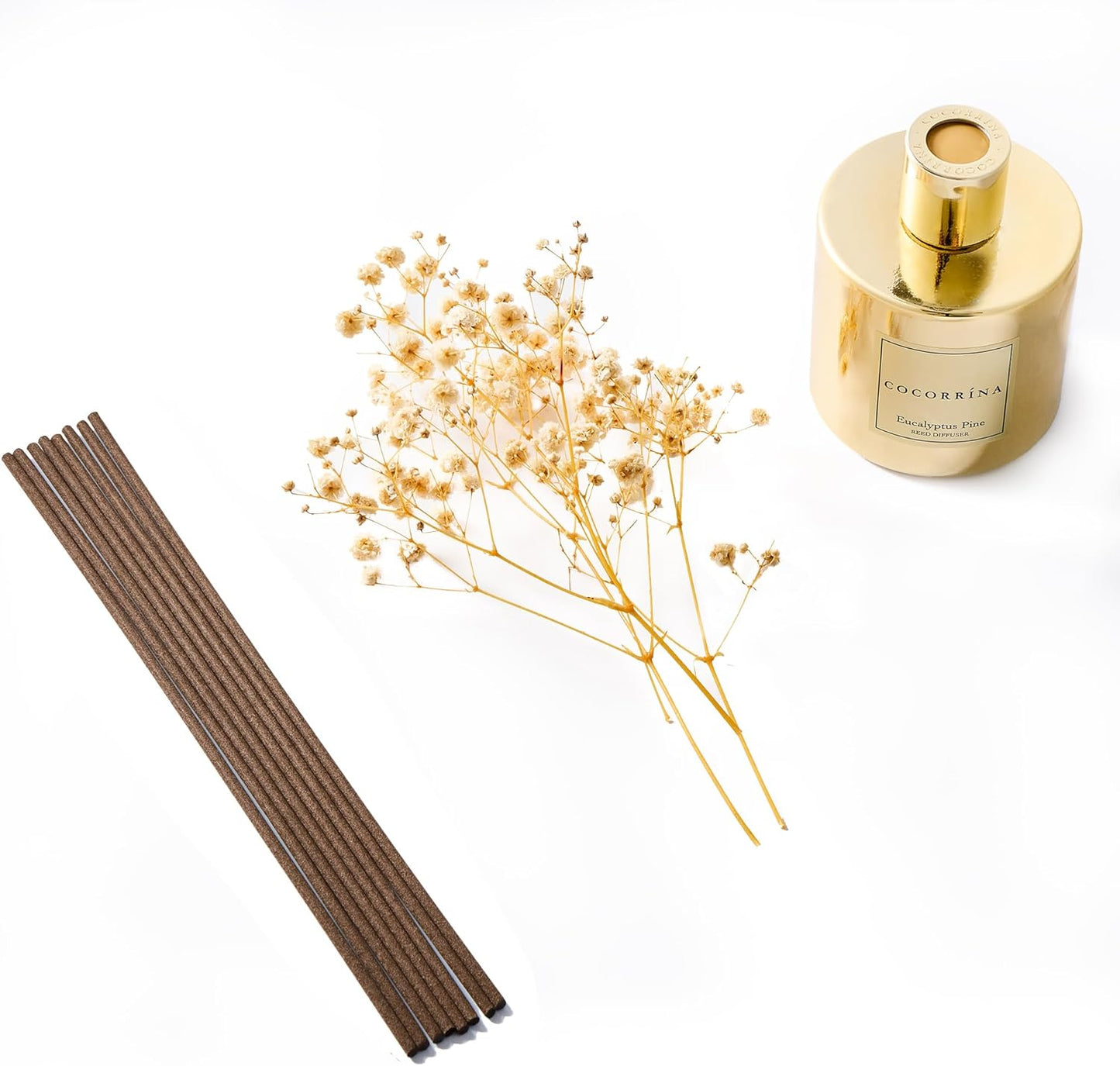 COCORRÍNA Reed Diffuser - Eucalyptus Pine Diffuser with 8 Sticks Home Fragrance Christmas Reed Diffuser for Bathroom Shelf Decor Home Decor