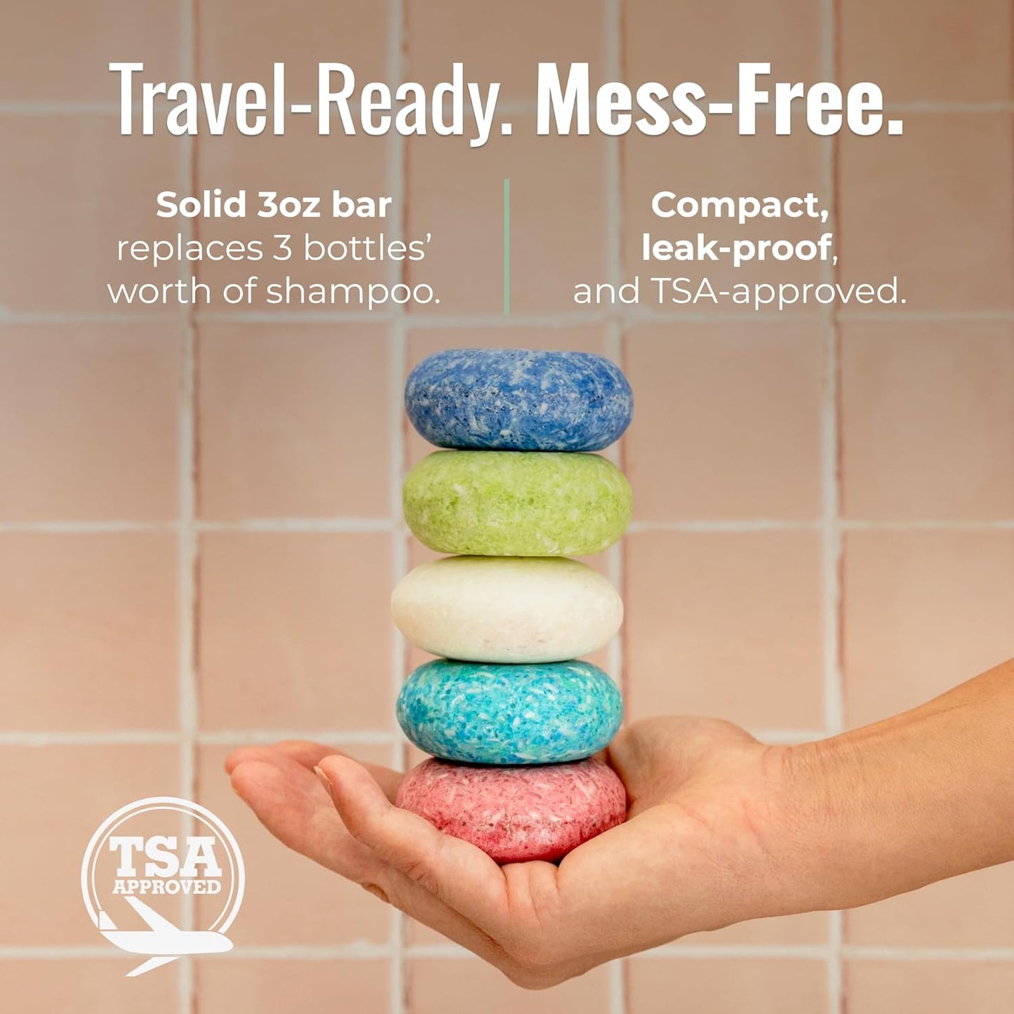 Bloom Shampoo Bar, Vegan Solid Hair Cleanser with Rosemary, Lavender and Peppermint, for Hair Growth and Scalp Health, Zero Waste, Travel-Friendly, Clean Beauty