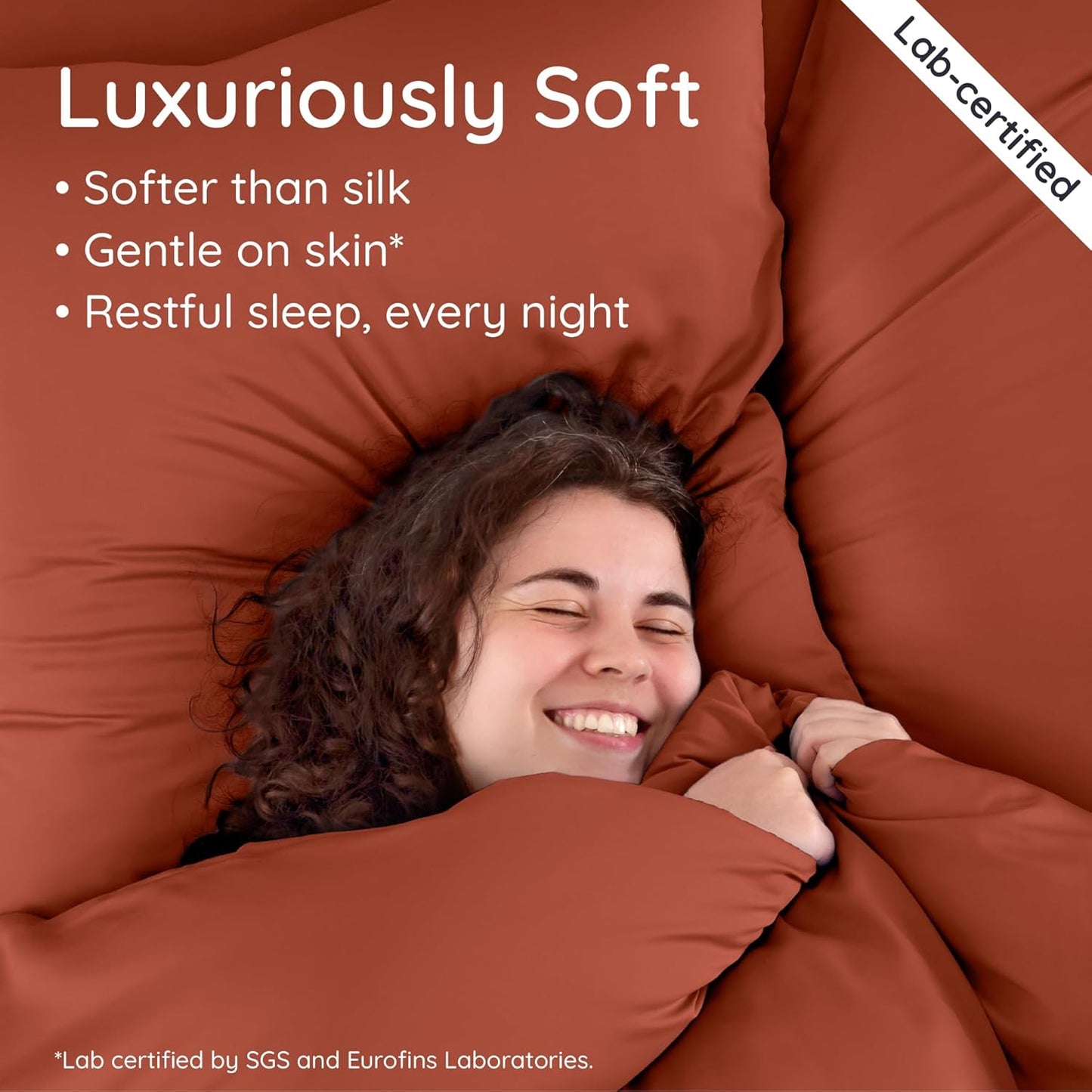 Bambaw 100% Viscose Derived from Bamboo Pillowcase Queen Size – Set of 2 Queen Cooling Pillow Cases for Hot Sleepers with Envelope Closure, Breathable & Super Soft Pillow Cases (Terracotta)