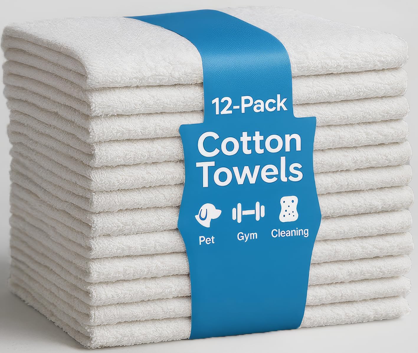 JMR Bulk-Friendly Essentials - Practical Cotton Towels - Economical 20" by 40" Multi-Purpose Towel - Absorbent, Quick-Drying, Soft, Lightweight - Ideal for Pool, Gym, Spa (White) - 36 Pack