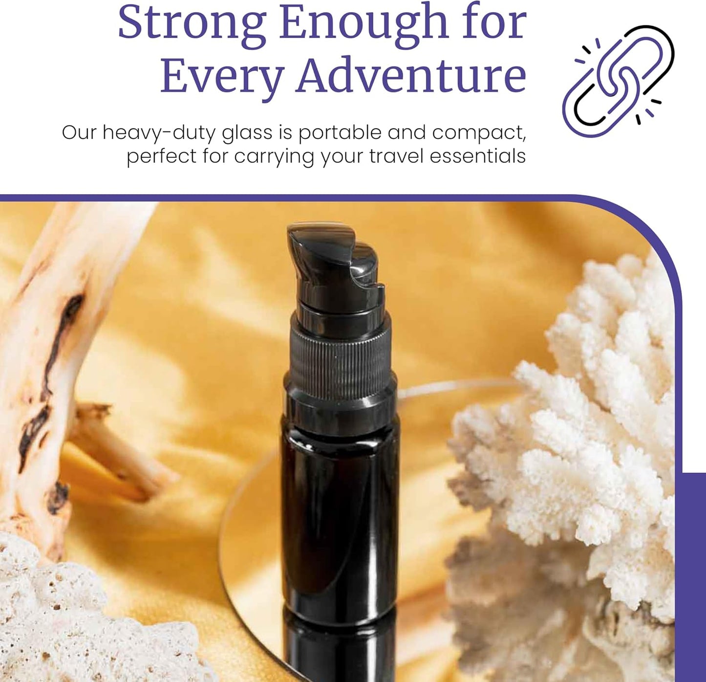 Infinity Jars 10 Ml (0.34 fl oz) Refillable Ultraviolet Black Glass Pump Bottles Leak-Proof Travel Containers for Toner, Sanitizer, Beard Oil, Hair Serum, Essential Oils 10-Pack