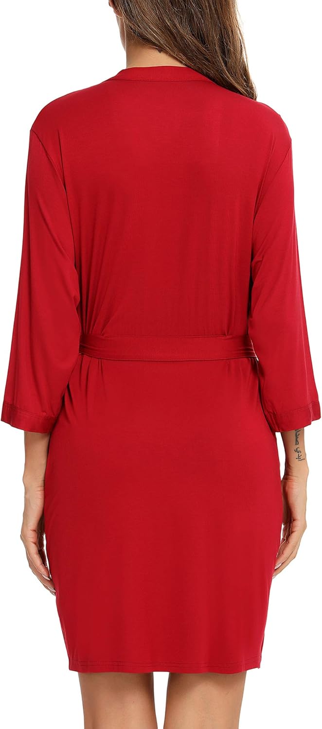 Samring Women's Lightweight Robe Soft Kimono Robes Short Bathrobe for Women Sleepwear
