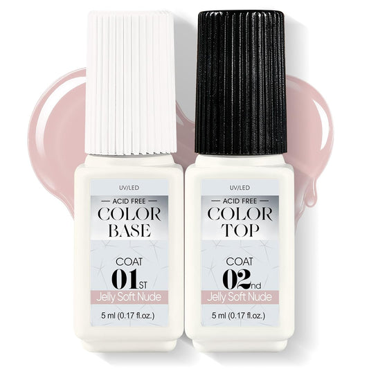 Jofay Fashion Nude Gel Nail Polish 10ml - All-in-One Step Gel Polish Soak Off LED/U V Lamp DIY Salon Manicure at Home Long Lasting Glossy Finish Home Nail Salon Gift for Women & Girls (0.33 Fl Oz)