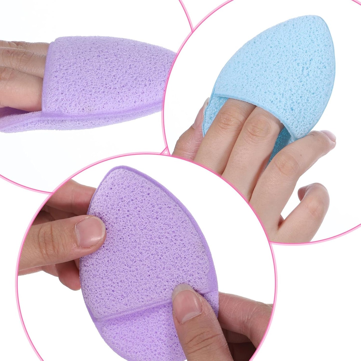 6 PCS Exfoliating Sponge for Face Reusable Facial Cleansing Sponges Makeup Remover Pads Colorful Soft Wash Puff for Daily Cleansing