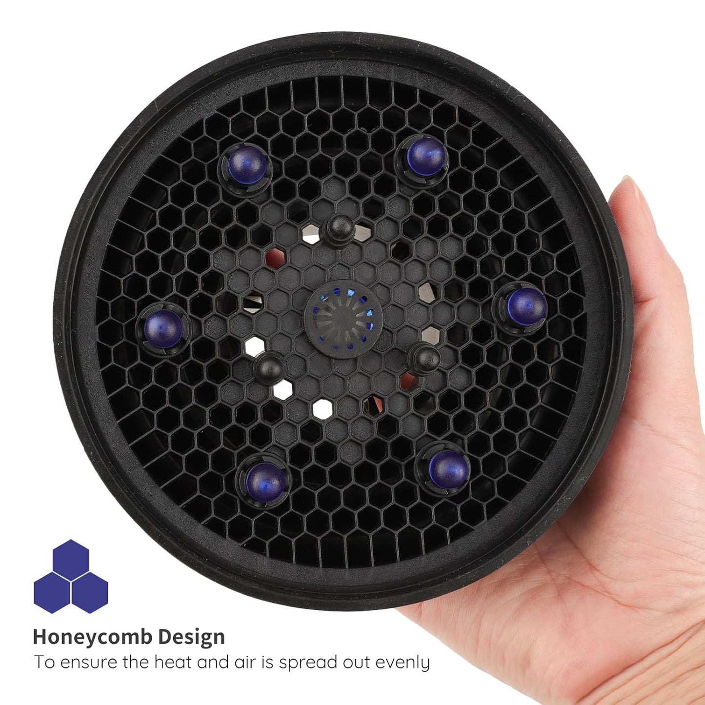 Travel Hair Dryer Diffuser, Segbeauty Collapsible Portable Hair Diffuser, Profession Blow Dryer Diffuser Attachment for Natural Thick Hair, Suitable for Nozzle 1.65 inches to 1.77 inches - Black